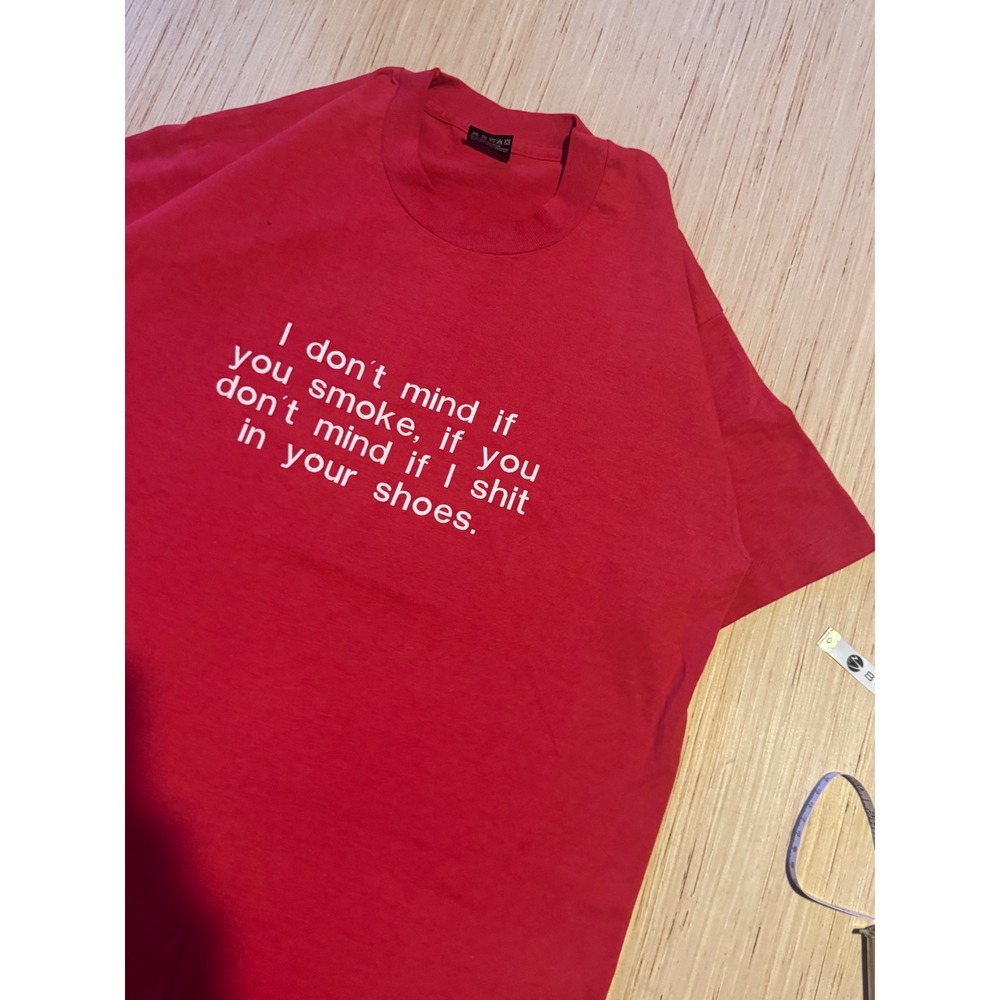 Vintage Fruit of the Loom Best Red Graphic T-Shirt Single Stitch Made in USA L51